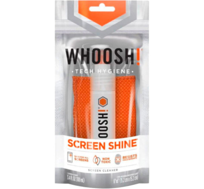 Whoosh! Спрей для очищення Whoosh! Screen Shine GO XL 100ml, microfiber 14x14cm (1FG100ENFR/1FG100XLENFR)