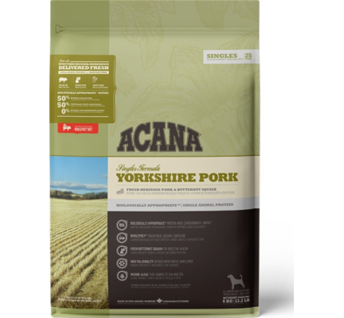ACANA Сухий корм для собак ACANA Yorkshire Pork 6 кг (0064992572600)
