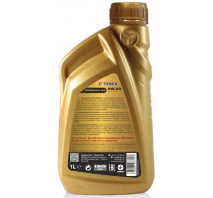 TEDEX Моторна олива TEDEX SYNTHETIC (MS) MOTOR OIL 0W20 - 1л