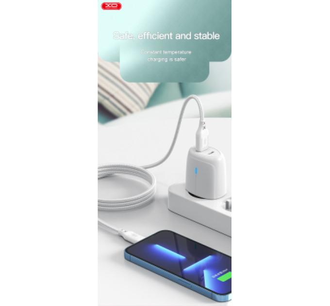 XO Дата кабель USB-C to USB-C 1.0m 60W braided XO (NBQ236B_White)