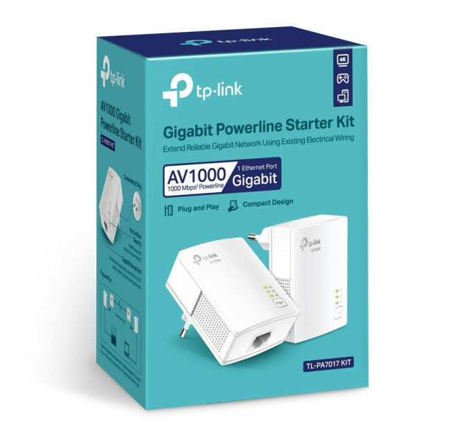 TP-Link Комплект гігабітного Powerline адаптера, TL-PA7017 KIT