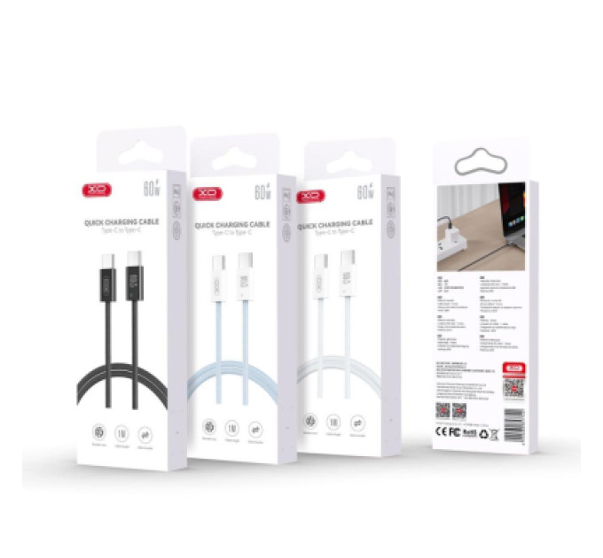 XO Дата кабель USB-C to USB-C 1.0m 60W white XO (CB-Q73CC)