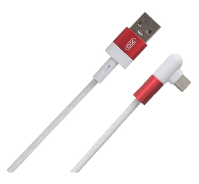 XO Дата кабель USB 2.0 AM to Micro 5P 1.0m 2.4A 90° corner white XO (NB152-M-1-WH)