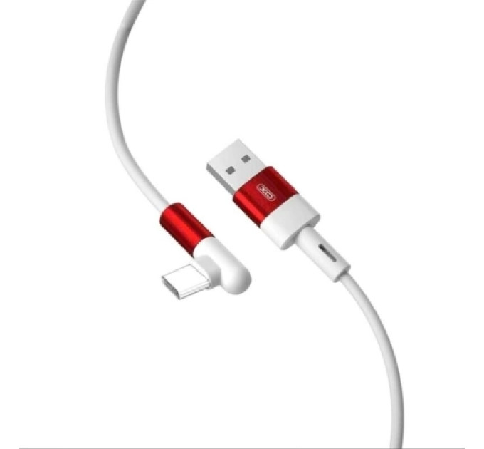 XO Дата кабель USB 2.0 AM to Micro 5P 1.0m 2.4A 90° corner white XO (NB152-M-1-WH)