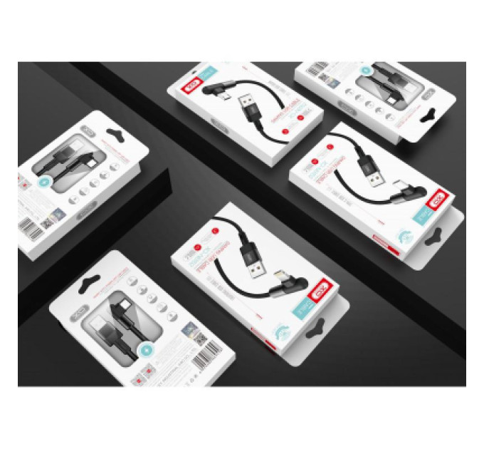 XO Дата кабель USB 2.0 AM to Micro 5P 1.0m 2.4A 90° corner white XO (NB152-M-1-WH)