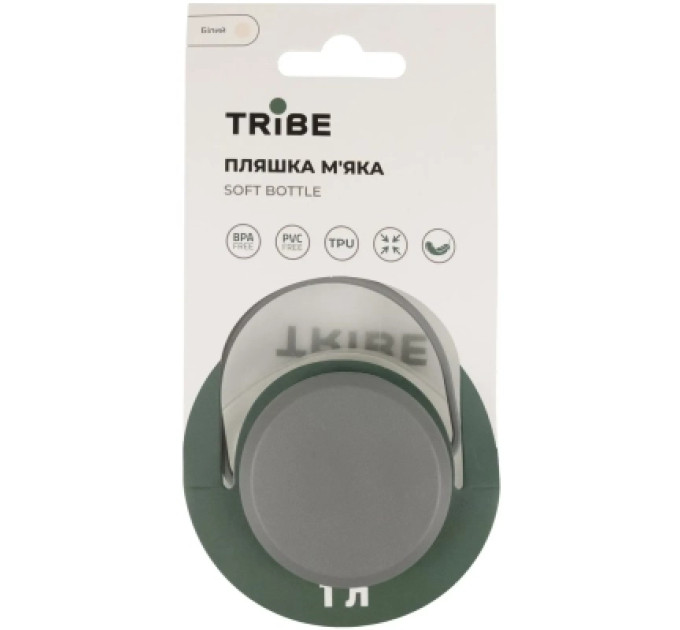 Tribe Пляшка для води Tribe Soft Bottle 1 л TPU м'яка crystal-white (T-FE-0023-crystal-white)