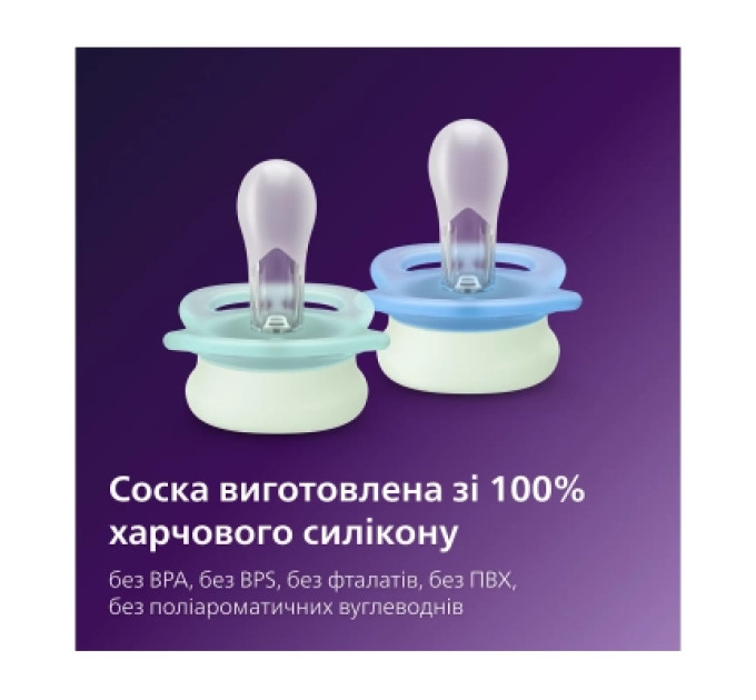 Philips AVENT Пустушка Philips AVENT Ultra Start 0+ місяців 2 шт, бірюз (SCF075/18)