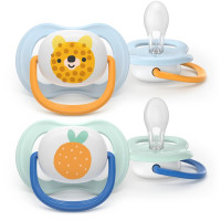 Пустушка Philips AVENT Ultra Air 0-6 місяців 2 шт жовто-блакитна (SCF080/23)
