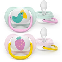 Пустушка Philips AVENT Ultra Air 0-6 місяців 2 шт жовто-рожева (SCF080/24)
