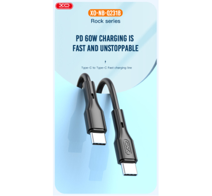 XO Дата кабель USB-C to USB-C 1.0m 60W black XO (NBQ231B_Black)