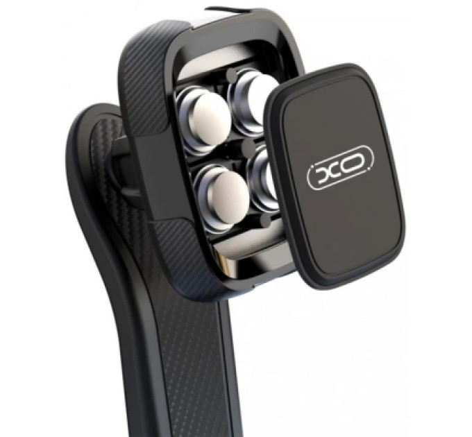 XO Універсальний автотримач XO C106 Dashboard suction cup adjustable magnetic Phone holder Black (6920680830343)