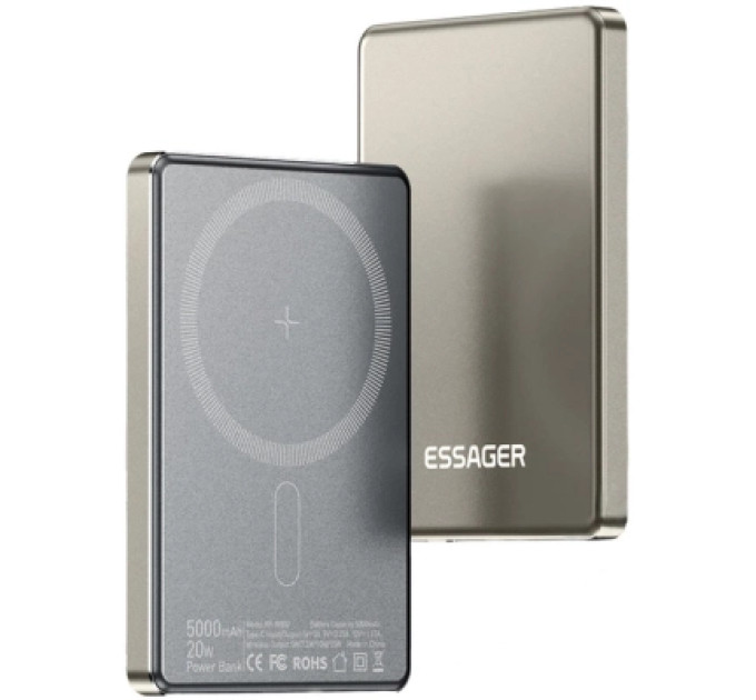 Essager Батарея універсальна Essager 5000mAh Cross-border magnetic 20W PD QC/3.0 (EDY5K-YJ0A-Z)