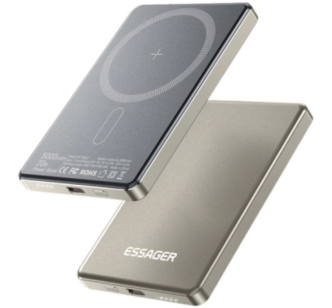 Essager Батарея універсальна Essager 5000mAh Cross-border magnetic 20W PD QC/3.0 (EDY5K-YJ0A-Z)