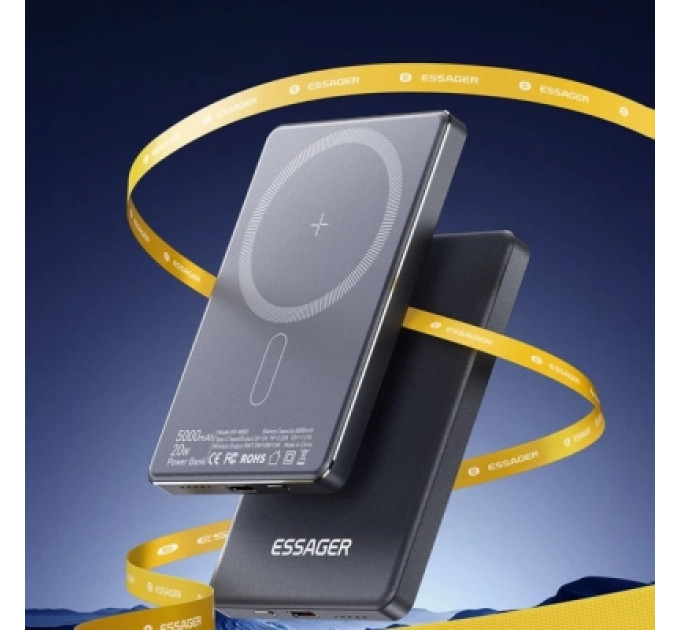 Essager Батарея універсальна Essager 5000mAh Cross-border magnetic 20W PD QC/3.0 (EDY5K-YJ0A-Z)