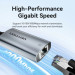 Vention Перехідник USB-C to RJ45 Ethernet 1000Mbps black VENTION (CFPHB)