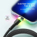 Essager Дата кабель USB 2.0 AM to Lightning 1.0m 2.4A black Essager (EXCL-XCD01)