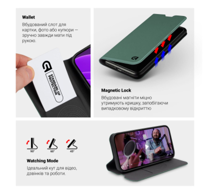 Armorstandart Чохол до мобільного телефона Armorstandart OneFold Case Motorola G06 4G Green (ARM89035)