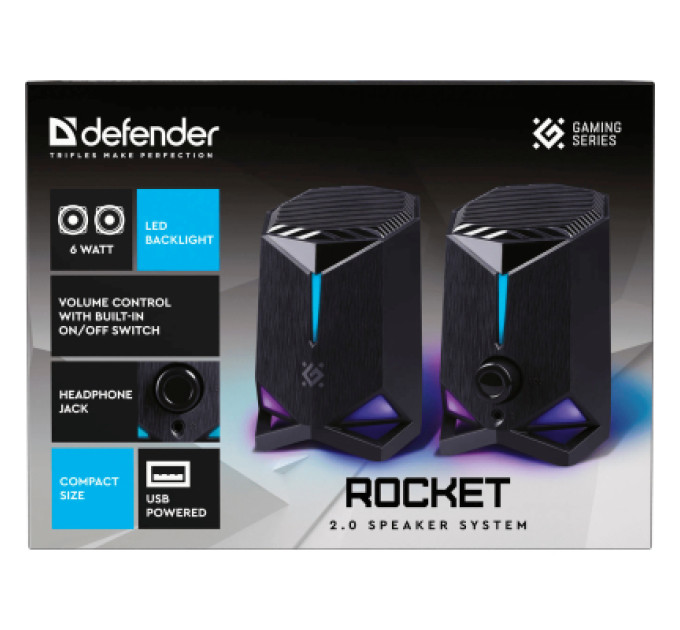 Defender Акустична система Defender Rocket 6Вт USB Black (65094)