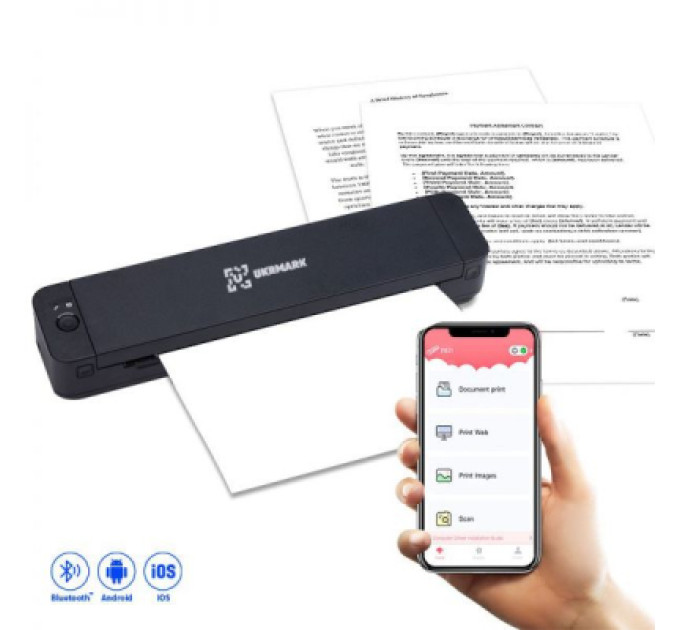 UKRMARK Принтер етикеток UKRMARK P832, A4, 300 dpi, wireless, Bluetooth USB Type-C, black (900347)