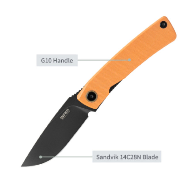 SRM Ніж SRM Air, Orange G10, Black Stonewash (105M-GJ)
