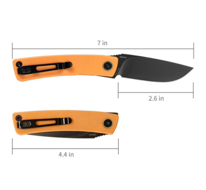 SRM Ніж SRM Air, Orange G10, Black Stonewash (105M-GJ)