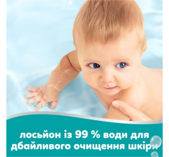 Pampers Дитячі вологі серветки Pampers 99 Water 60 шт х 18 пачок (1080 шт) (8006530116374)