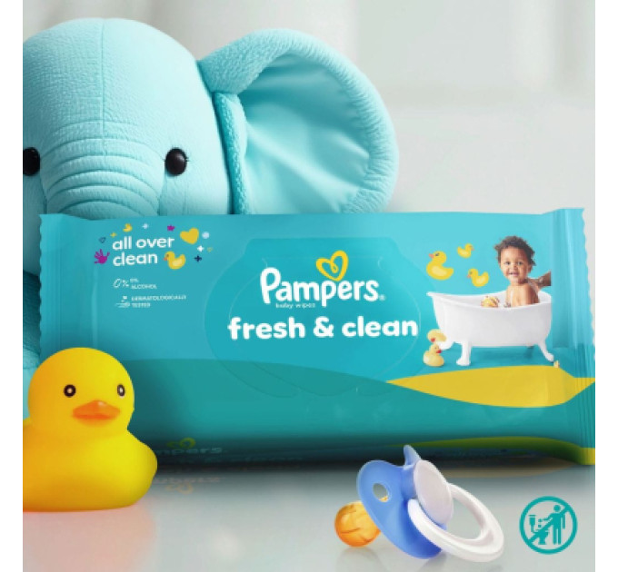 Pampers Дитячі вологі серветки Pampers Fresh Clean Baby Wipes 4 х 80 шт (320 шт) (8001841078052)