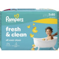 Pampers Дитячі вологі серветки Pampers Fresh Clean2x80 шт (160 шт) (8006530135269)