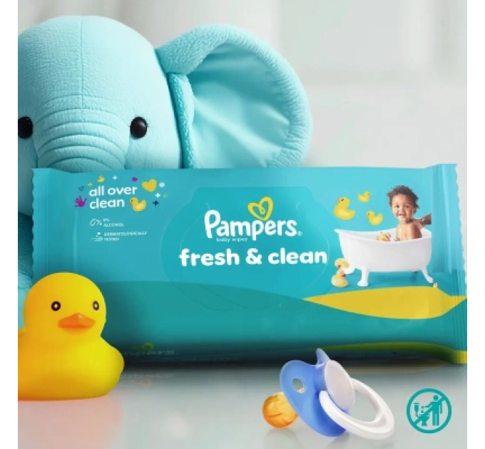 Pampers Дитячі вологі серветки Pampers Fresh Clean 3x80 шт (240 шт) (8006530134422)