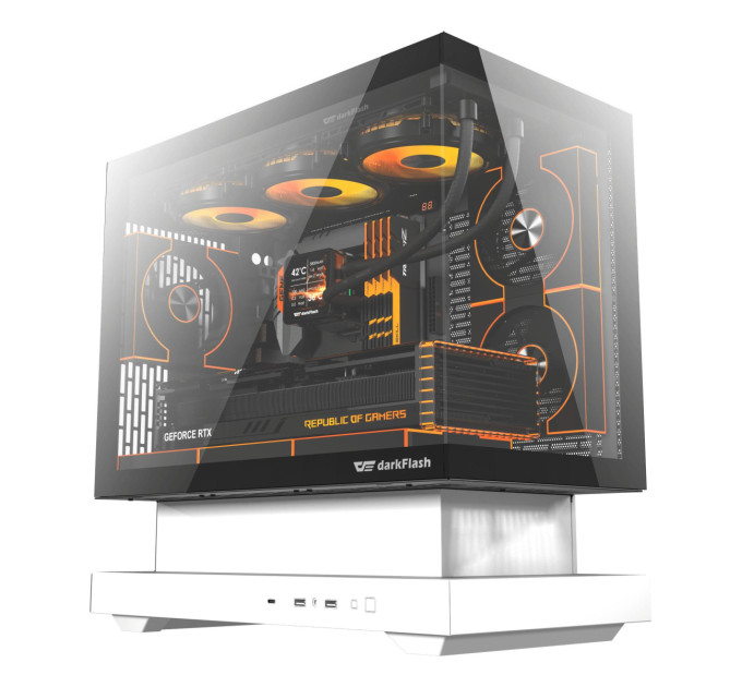 DARKFLASH Корпус для комп'ютера DARK FLASH F1 mATX без блока живлення, білий