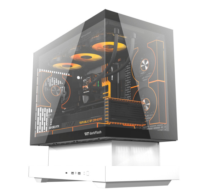 DARKFLASH Корпус для комп'ютера DARK FLASH F1 mATX без блока живлення, білий