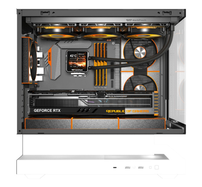 DARKFLASH Корпус для комп'ютера DARK FLASH F1 mATX без блока живлення, білий