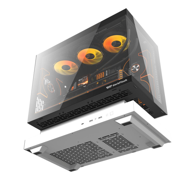 DARKFLASH Корпус для комп'ютера DARK FLASH F1 mATX без блока живлення, білий