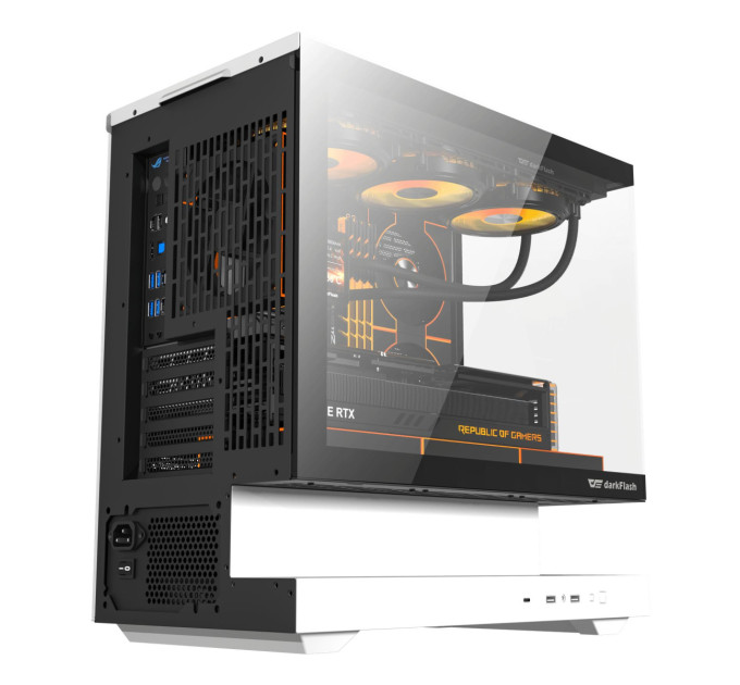DARKFLASH Корпус для комп'ютера DARK FLASH F1 mATX без блока живлення, білий