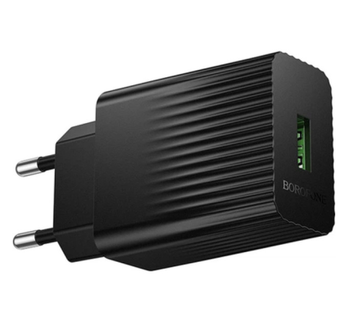 BOROFONE Зарядний пристрій BOROFONE BAS72A USB QC3.0 18W black (6941991122637)