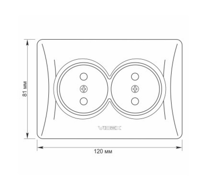 Videx Розетка Videx BINERA 2ая (VF-BNSK2-W)