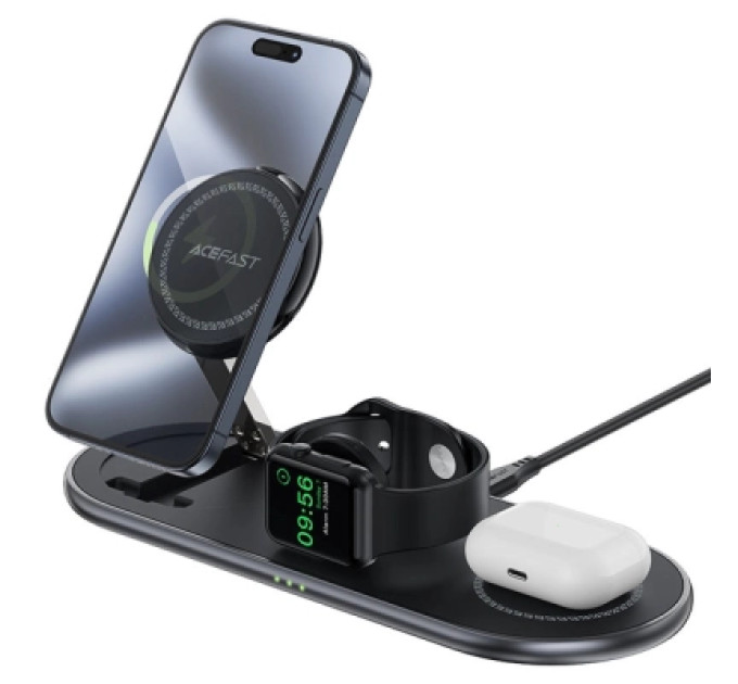 Acefast Зарядний пристрій Acefast Wireless QI 3in1 15W E19 Qi2 (6974316283096)
