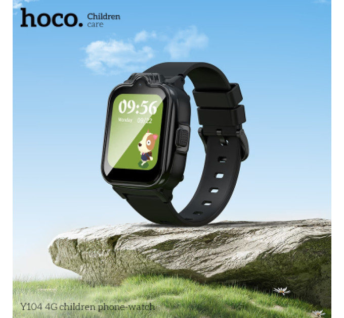HOCO Смарт-годинник HOCO Y104 4G children phone-watch Black (6942007646352)