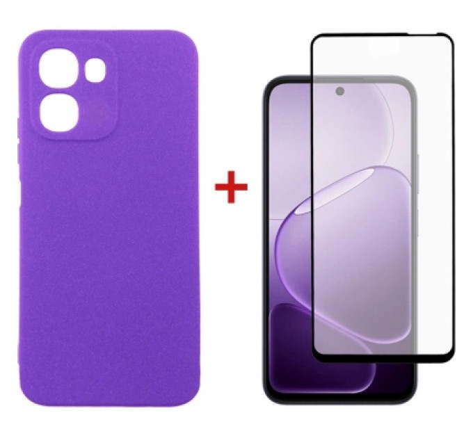 Dengos Чохол до мобільного телефона Dengos Carbon Cover + Glass Oppo A6x / A6k Purple (DG-KM-193)