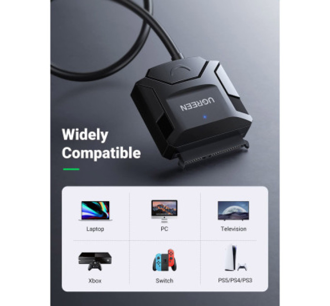 Ugreen Перехідник USB 3.0 Type-А to SATA III (F) CR108 Ugreen (20611)