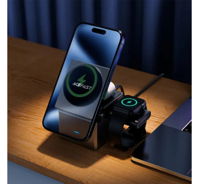 Acefast Зарядний пристрій Acefast Wireless QI 3in1 15W E18 Rubik''s (6974316282884)
