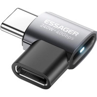 Перехідник USB-C F to USB-C M USB 4.0 40Gbps 240W 90° corner Essager (EOTG7-YH0G-P)