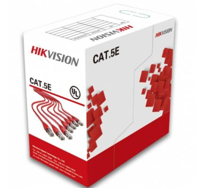 Hikvision Кабель мережевий Hikvision UTP 305м cat.5e, CU, 4*2*0,5мм (DS-1LN5E-S)