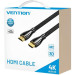 Vention Кабель мультимедійний HDMI M to HDMI M 12.0m V2.0 4K60Hz braided zinc alloy black Vention (ALMBM)