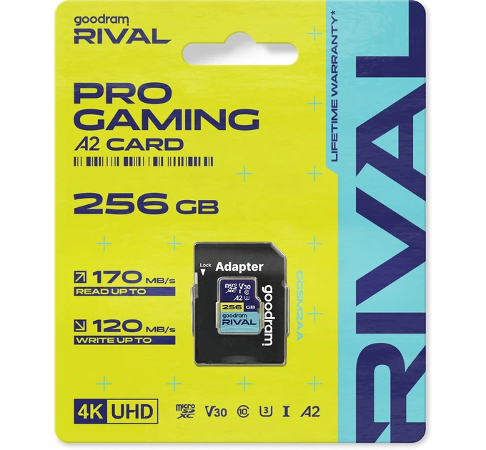 Goodram Карта пам`яті MicroSDXC 256GB UHS-I/U3 Class 10 Goodram + SD-adapter R170/W120MB/s + SD-adapter (GGSM2AA-2560R12)