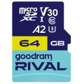 Goodram Карта пам`яті MicroSDXC 64GB UHS-I/U3 Class 10 Goodram + SD-adapter R170/W120MB/s + SD-adapter (GGSM2AA-0640R12)
