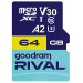 Goodram Карта пам`яті MicroSDXC 64GB UHS-I/U3 Class 10 Goodram + SD-adapter R170/W120MB/s + SD-adapter (GGSM2AA-0640R12)