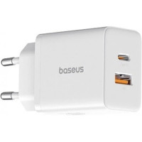 Зарядний пристрій Baseus 1xUSB-C PD30W + 1xUSB QC3.0 white (P10111404213-00)