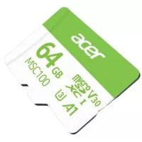 Карта пам'яті Acer 64GB microSD MSC100 /U3/V30/A1/C10 R 100MB/s / Write 30MB/s (BL.9BWWA.336)