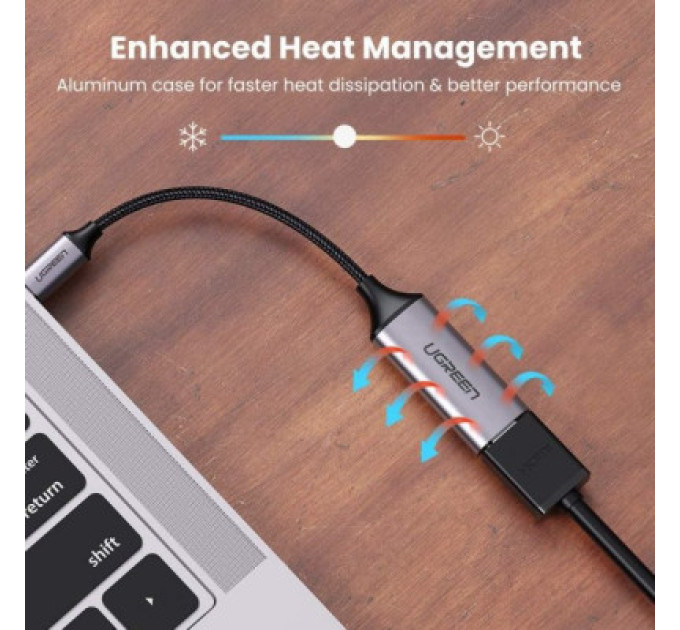 Ugreen Перехідник USB2.0 Type C to HDMI V2.0 4K60Hz 10cm CM297 gray Ugreen (70444)